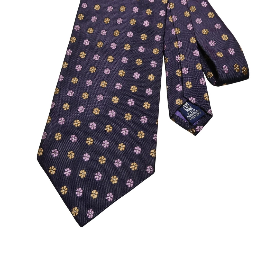 Nautica Tie Mens One Size Purple Floral 100% Silkโ Woven Classic Dress Necktie